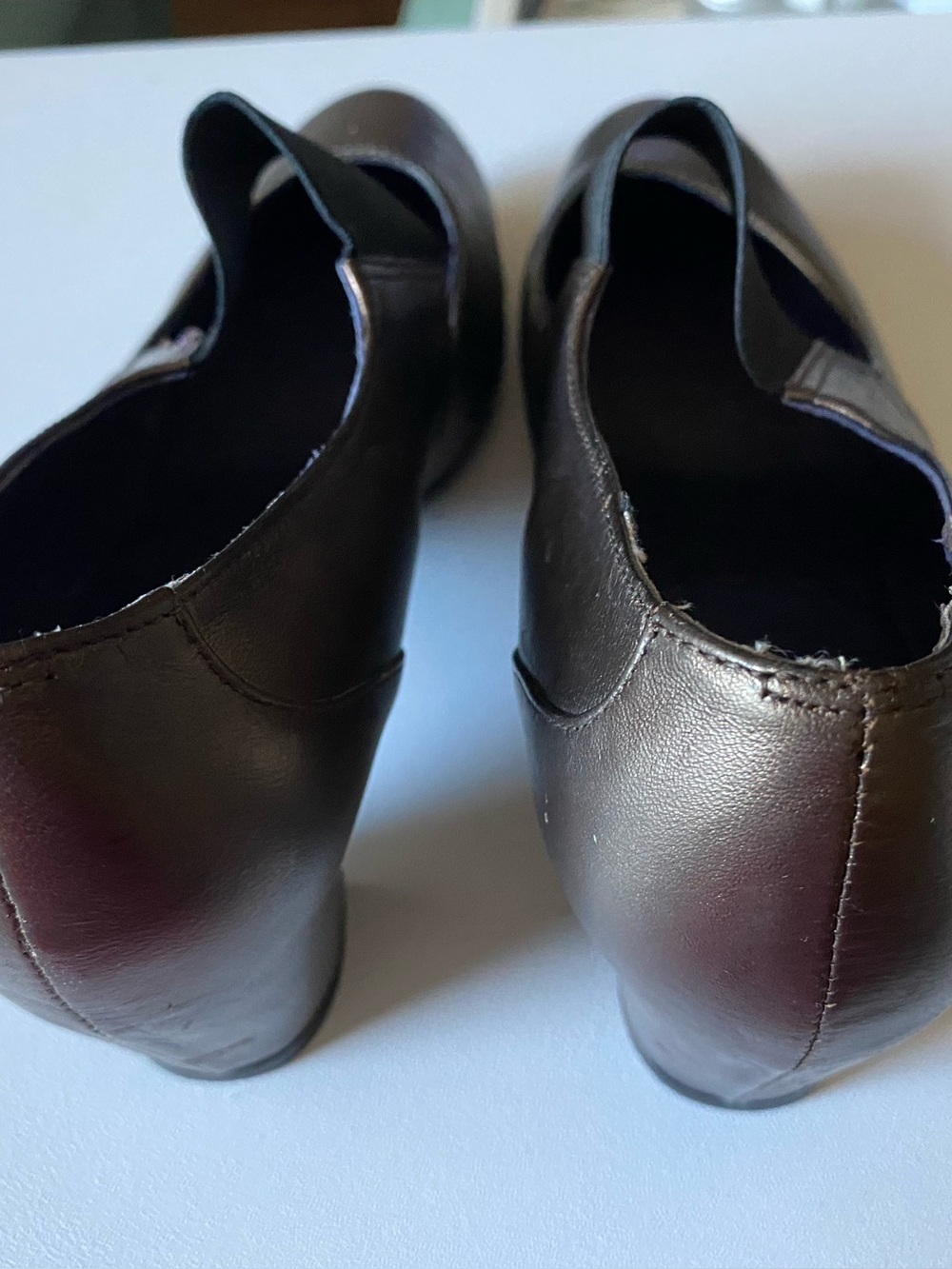 Vaneli Bronze & Pewter Leather Slip-On Pumps Size 6.5 W